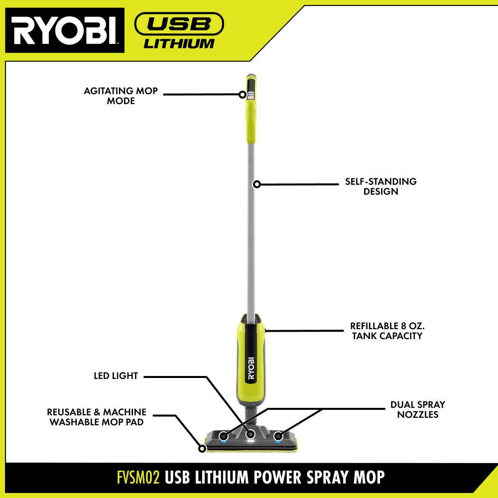 USB LITHIUM POWER SPRAY MOP KIT Image 2