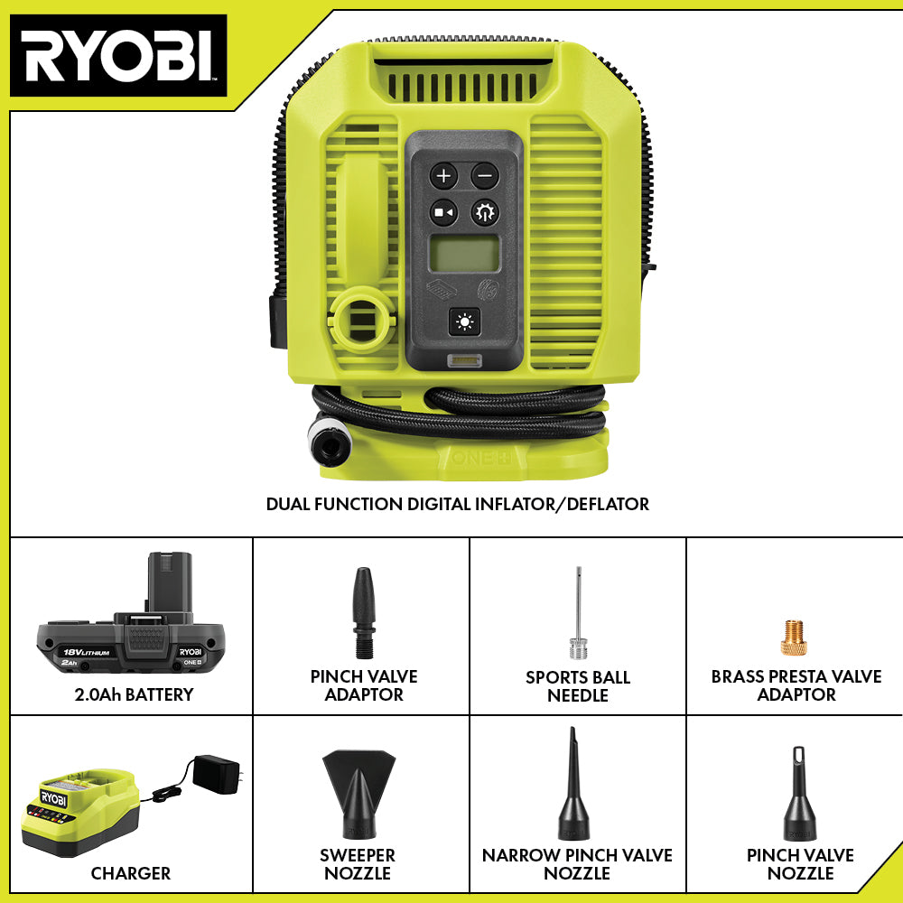 18V ONE+ DUAL FUNCTION DIGITAL INFLATOR/DEFLATOR KIT Image 2