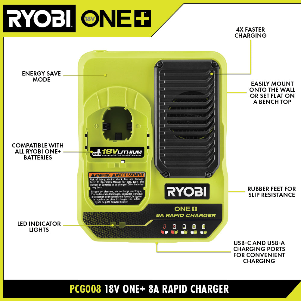 18V ONE+ 8A RAPID CHARGER Image 2
