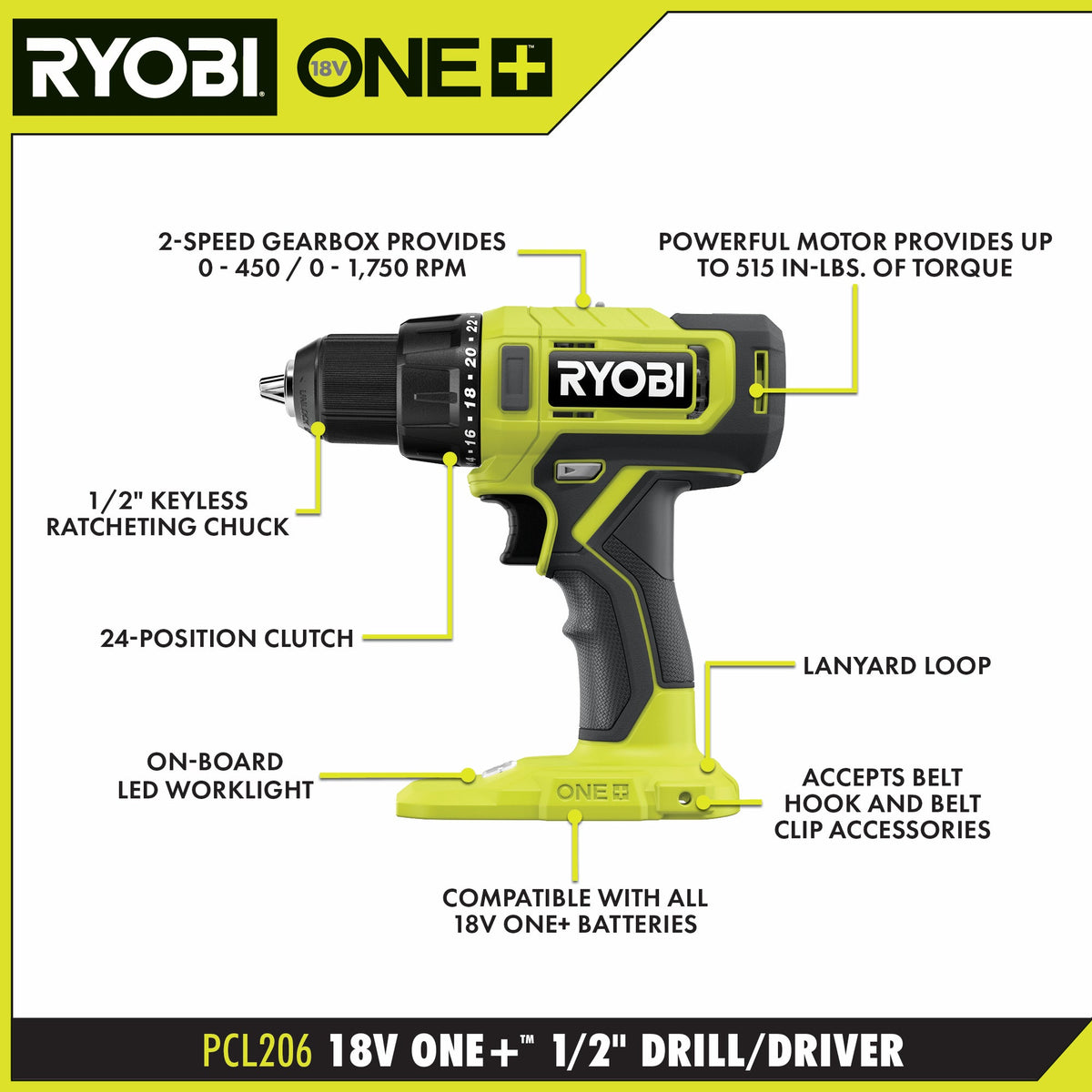 18V ONE+ 1/2" DRILL/DRIVER KIT Image 3