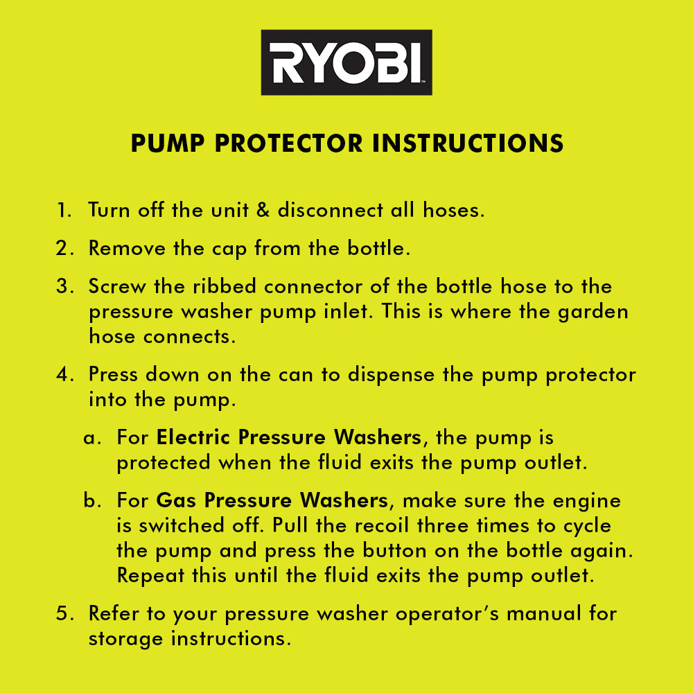RYOBI Pressure Washer Pump Protector  Image 5