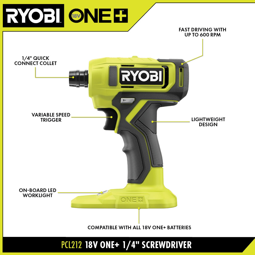 18V ONE+ 1/4" HEX SCREWDRIVER KIT Image 3