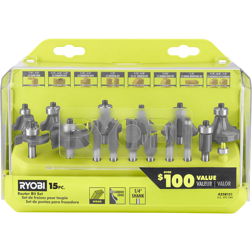 15 PC. Router Bit Set
