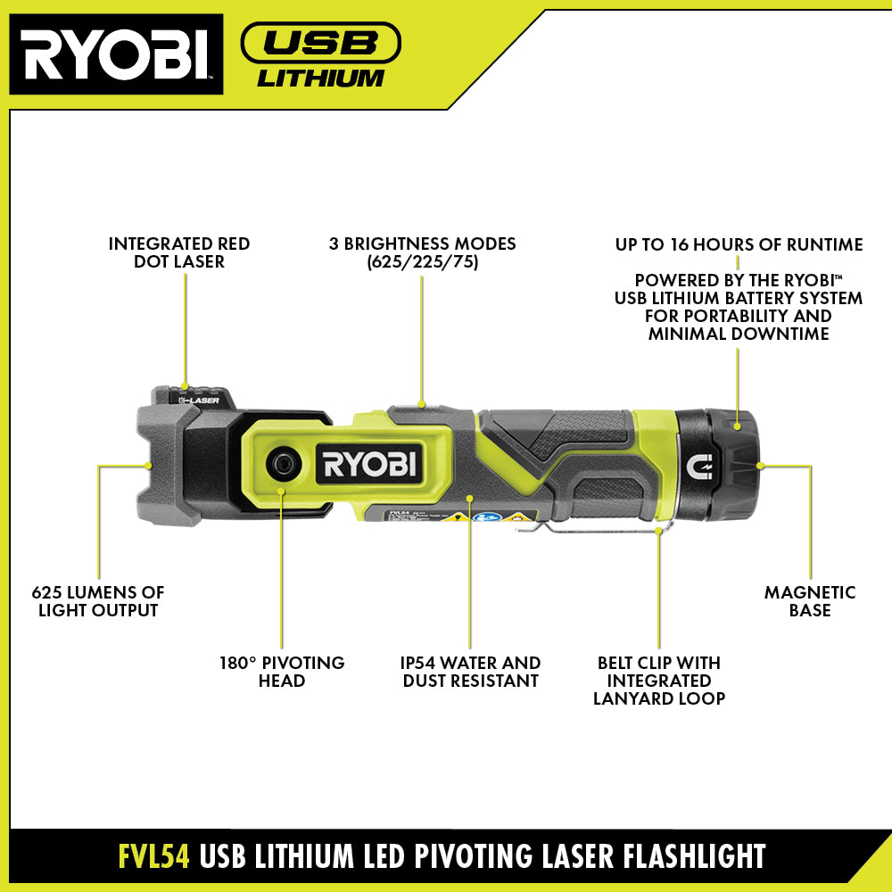 USB LITHIUM LED Pivoting Laser Image 3